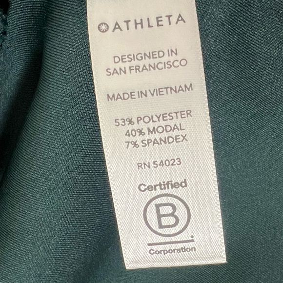 Athleta XS PETITE en route fit and flare scuba dress in dark teal blue green - Picture 11 of 11